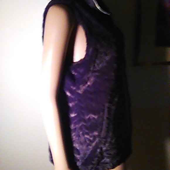 Faux Fur Vest Reversible M-L Pockets Both Sides Brown - Picture 4 of 8